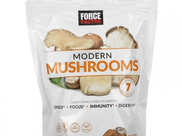 Force Factor, Современные грибы, булочка с корицей, 60 жевательных таблеток