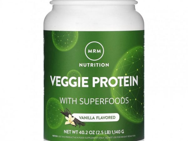 MRM Nutrition, Растительный протеин с суперфудами, ваниль, 1140 г (2,5 фунта)