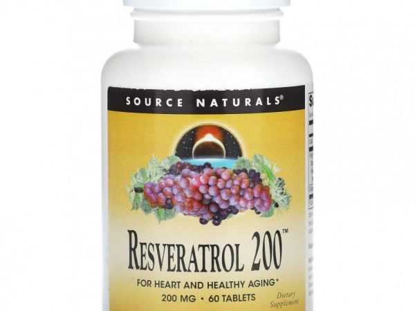 Source Naturals, Ресвератрол 200, 200 мг, 60 таблеток