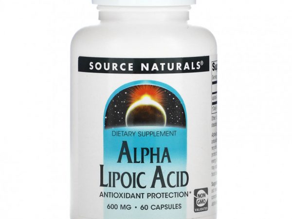 Source Naturals, Альфа-липоевая кислота, 600 мг, 60 капсул