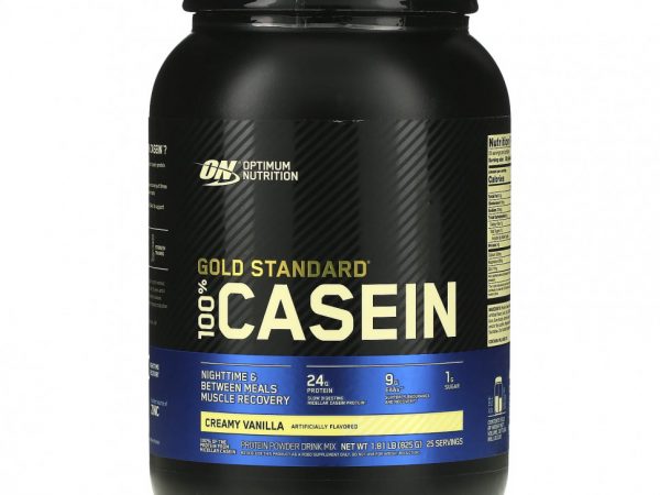 Optimum Nutrition, Золотой стандарт, 100% казеин, сливочная ваниль, 825 г (1,81 фунта)