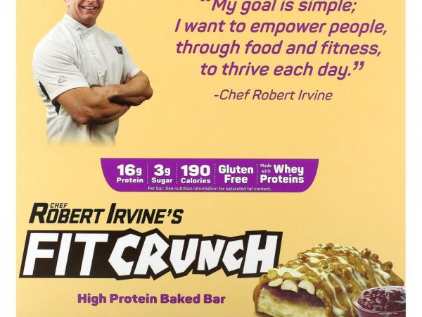 FITCRUNCH, Fit Crunch, батончик с высоким содержанием протеина, арахисовая паста и желе, 9 батончиков, 46 г (1,62) каждый