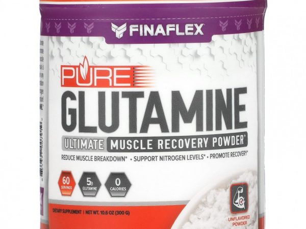 Finaflex, Pure Glutamine, порошок для максимального восстановления мышц, без добавок, 300 г (10,6 унции)