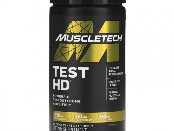 MuscleTech, Test HD, мощный усилитель тестостерона, 90 капсул