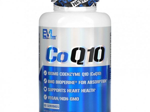 EVLution Nutrition, CoQ10, 100 mg, 60 Veggie Capsules