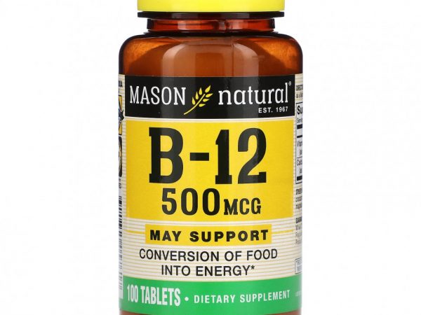 Mason Natural, Витамин B-12, 500 мкг, 100 таблеток