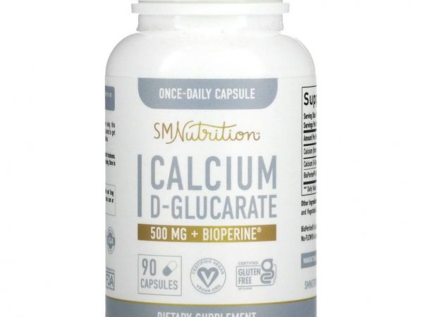 SMNutrition, Calcium D-Glucarate + BioPerine, 500 mg, 90 Capsules