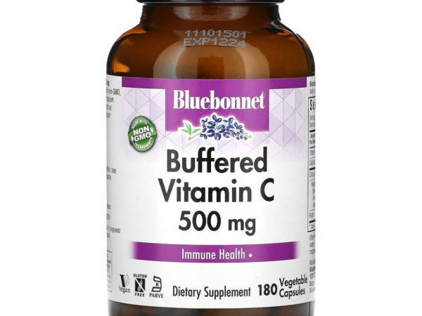Bluebonnet Nutrition, буферизованный витамин C, 500 мг, 180 растительных капсул