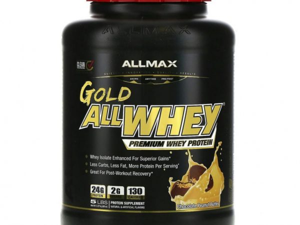 ALLMAX Nutrition, AllWhey Gold, 100% сывороточный протеин премиального качества, шоколадное арахисовое масло, 2,27 кг (5 фунтов)