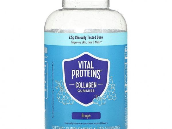 Vital Proteins, Жевательные мармеладки с коллагеном, виноград, 120 жевательных таблеток