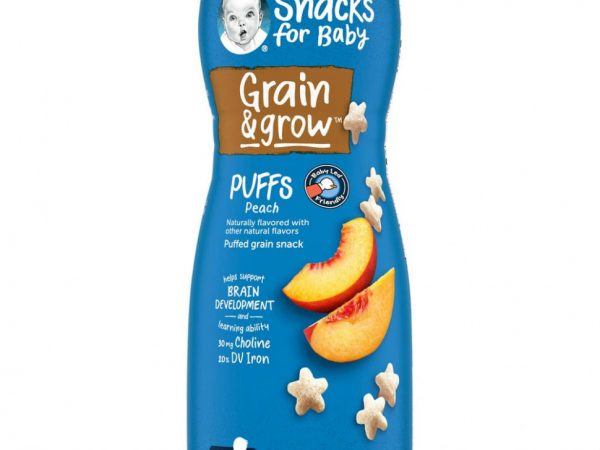 Gerber, Puffs, Puffed Grain Snack, 8+ Months, Peach, 1.48 oz (42 g)