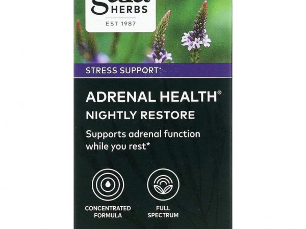 Gaia Herbs, Adrenal Health, ночное восстановление, 60 растительных капсул Phyto-Caps