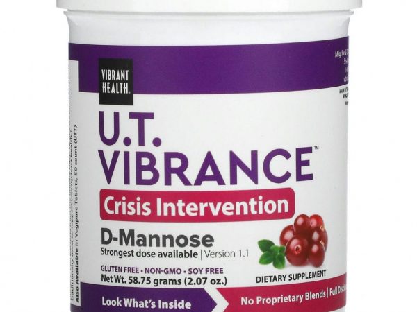 Vibrant Health, UT Vibrance, D-манноза, 5000 мг, версия 1.1, 64,55 г (2,28 унции)