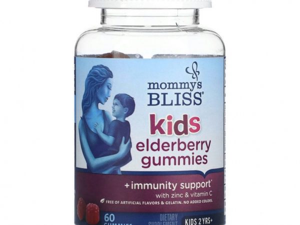 Mommy's Bliss, Kids, жевательные таблетки с бузиной для детей, поддержка иммунитета, 60 жевательных таблеток