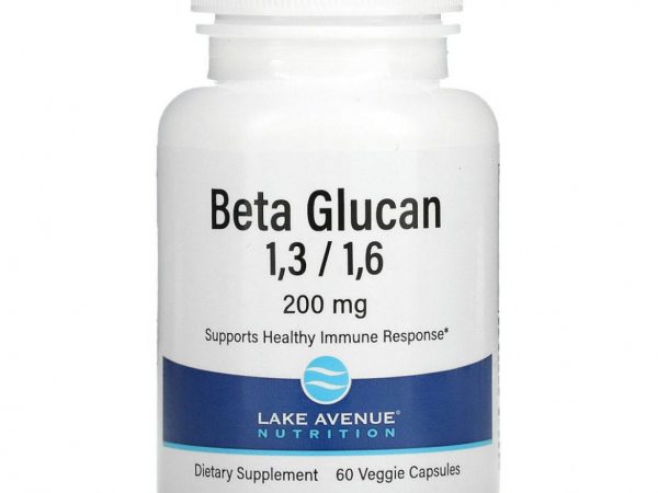 Lake Avenue Nutrition, бета-глюкан 1–3, 1–6, 200 мг, 60 растительных капсул