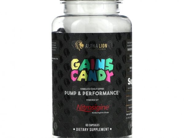 ALPHA LION, Gains Candy, нитрозигин, 63 капсулы