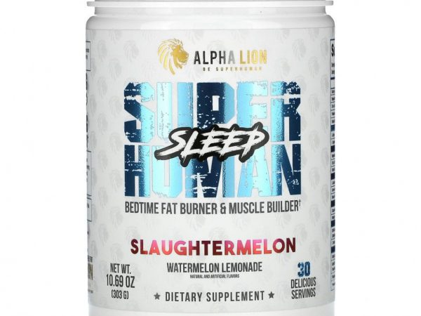 ALPHA LION, SuperHuman Sleep, дыня, арбузный лимонад, 303 г (10,69 унции)