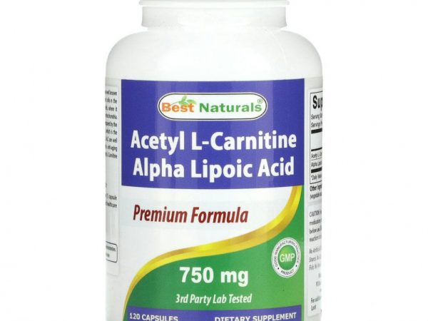 Best Naturals, Альфа-липоевая кислота ацетил L-карнитина, 750 мг, 120 капсул