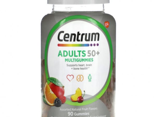 Centrum, Мультивитамины для взрослых старше 50, натуральное фруктовое ассорти, 90 жевательных мармеладок