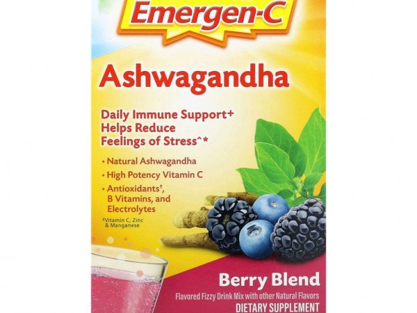 Emergen-C, Ашваганда, ягодная смесь, 18 пакетиков по 9,2 г (0,32 унции)