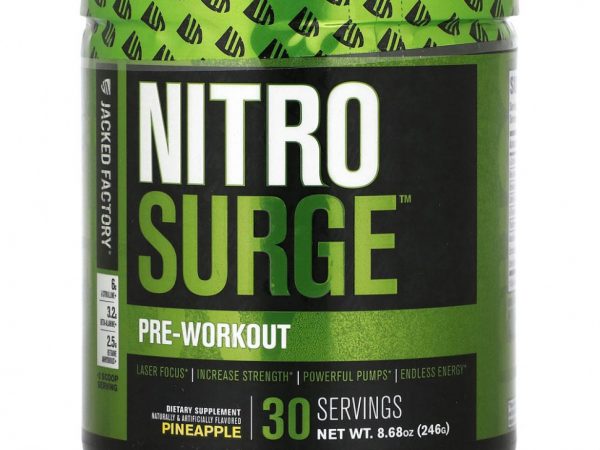 Jacked Factory, Nitro Surge, перед тренировкой, ананас, 246 г (8,68 унции)