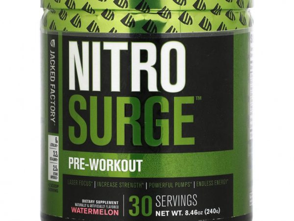 Jacked Factory, Nitro Surge, перед тренировкой, арбуз, 240 г (8,46 унции)