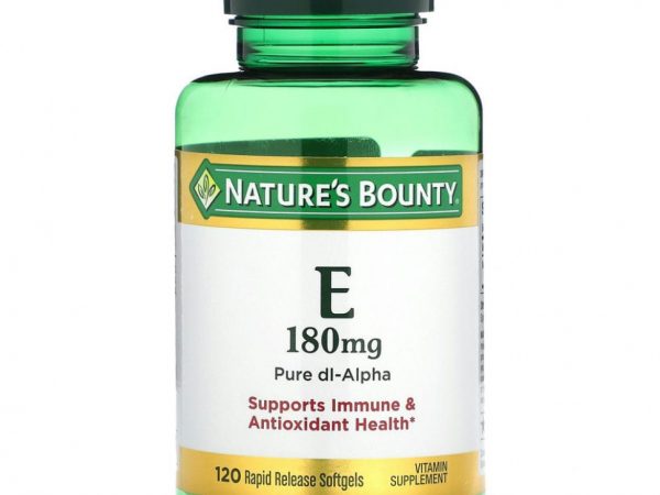 Nature's Bounty, Витамин E, 180 мг, 120 мягких таблеток