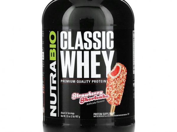 Nutrabio Labs, Classic Whey Protein, клубничное песочное печенье, 907 г (2 фунта)