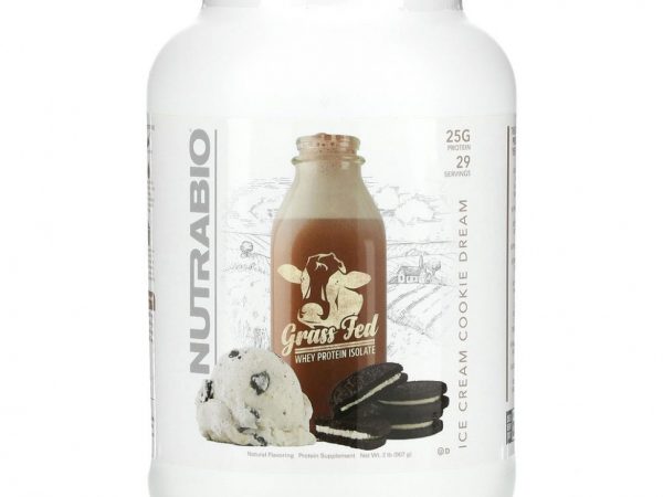 Nutrabio Labs, Изолят сывороточного протеина Grass Fed, Ice Cream Cookie Dream, 907 г (2 фунта)