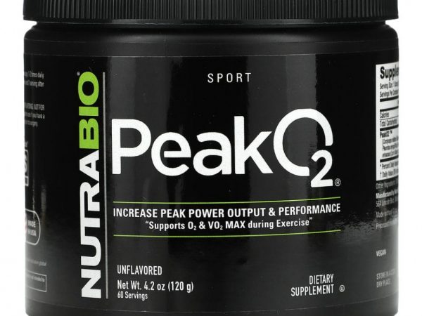 Nutrabio Labs, Peak O2, без добавок, 120 г (4,2 унции)