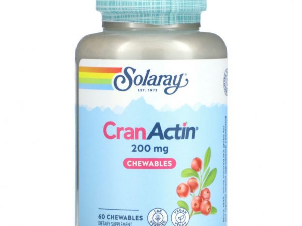 Solaray, CranActin, жевательные таблетки, 200 мг, 60 жевательных таблеток