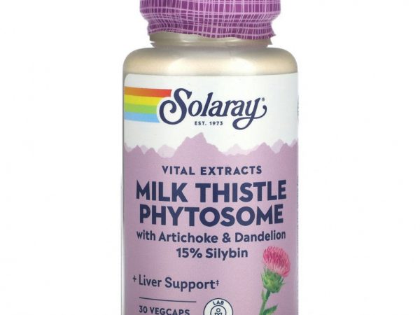 Solaray, Vital Extracts, фитосомы расторопши, 30 растительных капсул