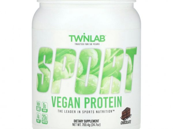 Twinlab, Sport, веганский протеин, шоколад, 700,4 г (24,7 унции)