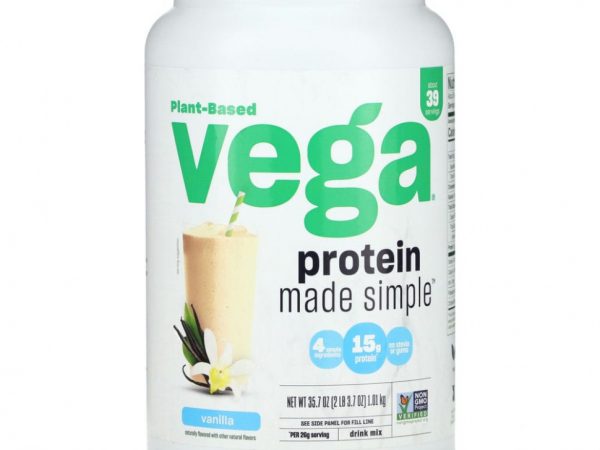 Vega, На растительной основе, Protein Made Simple, ваниль, 2 фунта (3,7 унции)