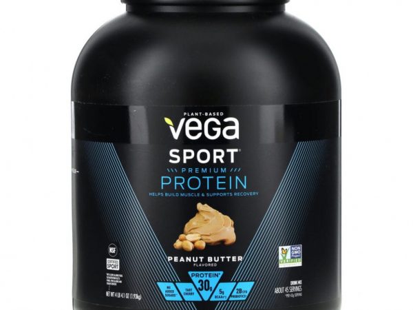 Vega, Sport, протеин премиального качества на растительной основе, с арахисовой пастой, 1,93 кг (4 фунта)