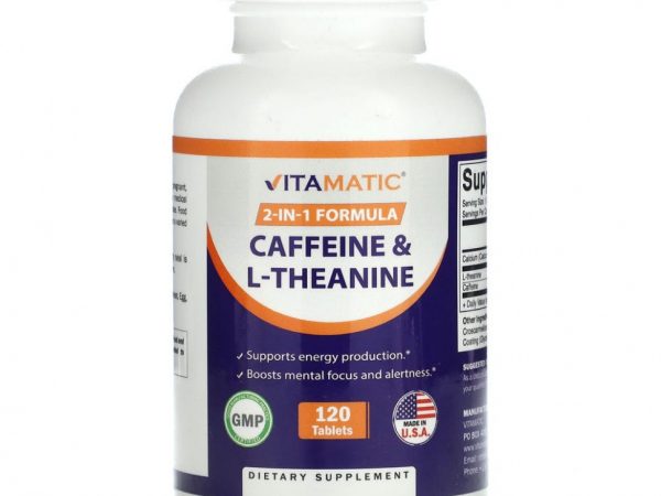 Vitamatic, Кофеин и L-теанин, 120 таблеток