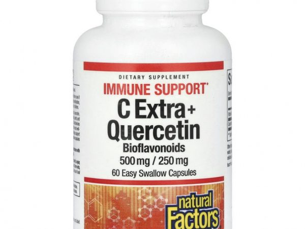 Natural Factors, C Extra с кверцетином, 60 капсул, которые легко глотать