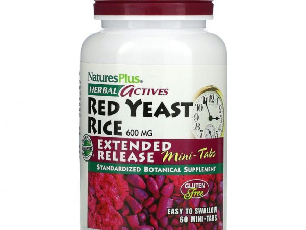 NaturesPlus, Herbal Actives, красный дрожжевой рис, 300 мг, 60 мини-таблеток