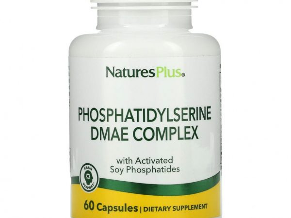 NaturesPlus, комплекс фосфатидилсерина с ДМЭА, 60 вегетарианских капсул