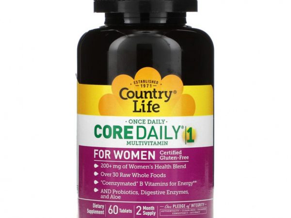 Country Life, Мультивитамины Core Daily-1 для женщин, 60 таблеток