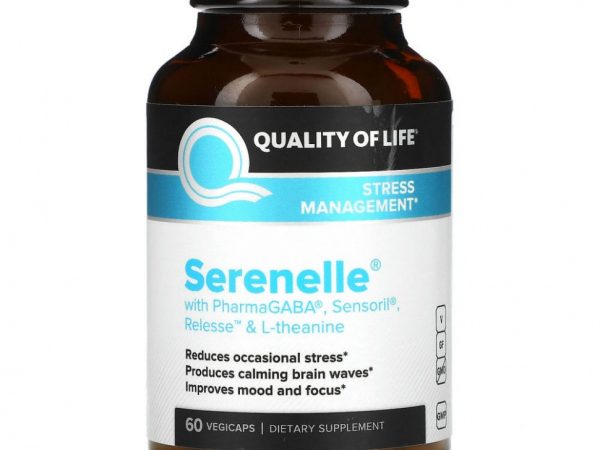 Quality of Life Labs, Serenelle, управление стрессом, 60 вегетарианских капсул