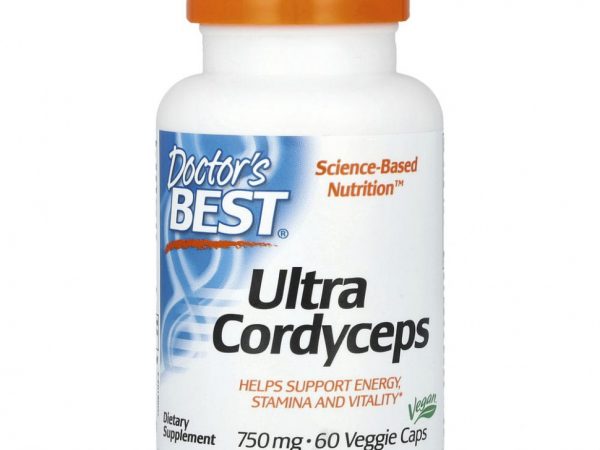 Doctor's Best, ультра кордицепс, 750 мг, 60 вегетарианских капсул
