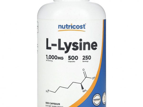 Nutricost, L-лизин, 500 мг, 500 капсул