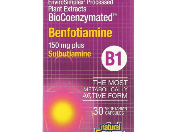 Natural Factors, BioCoenzymated, B1, бенфотиамин плюс сульбутиамин, 150 мг, 30 вегетарианских капсул