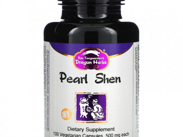 Dragon Herbs, Pearl Shen, 500 мг, 100 растительных капсул