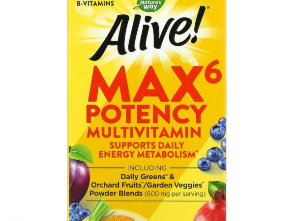 Nature's Way, Alive! Max6 Potency, мультивитамины, 90 капсул