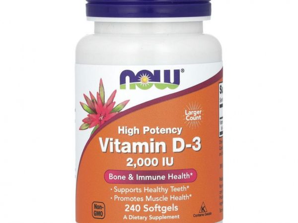 NOW Foods, витамин D3, 50 мкг (2000 МЕ), 240 капсул