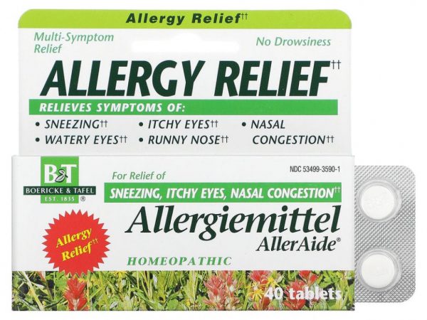 Boericke & Tafel, Противоаллергическое средство, Allergiemittel AllerAide, 40 таблеток