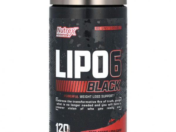 Nutrex Research, LIPO-6 Black, экстремальная эффективность, 120 черных капсул