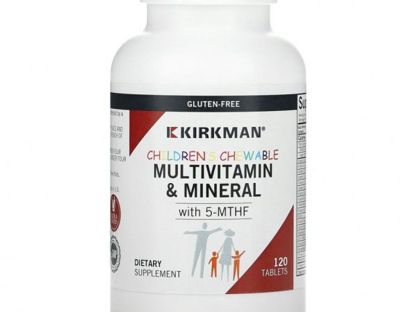 Kirkman Labs, мультивитамины и минералы для детей с 5-МТГФ в таблетках, 120 таблеток